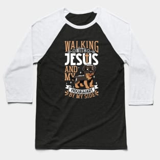 Jesus and dog - Hovawart Baseball T-Shirt
